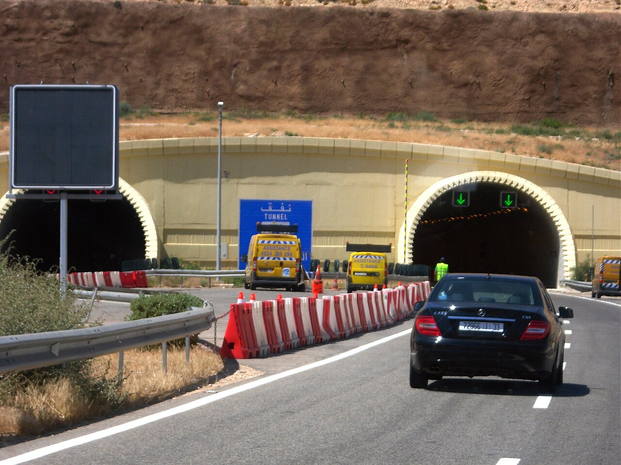 Entrance to a tunnel on the motorway between Marrakech and Agadir