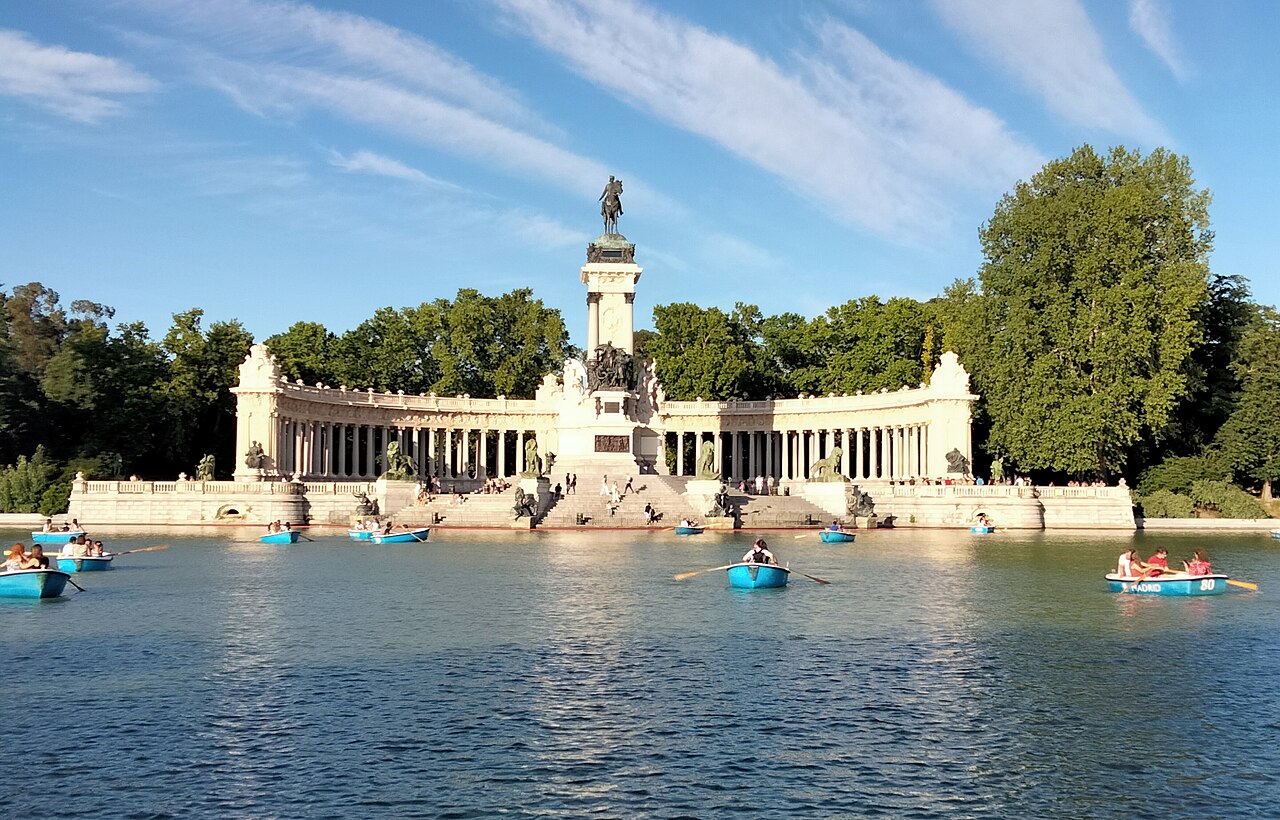 Parc du Retiro Madrid : Palais de cristal, étang et barques