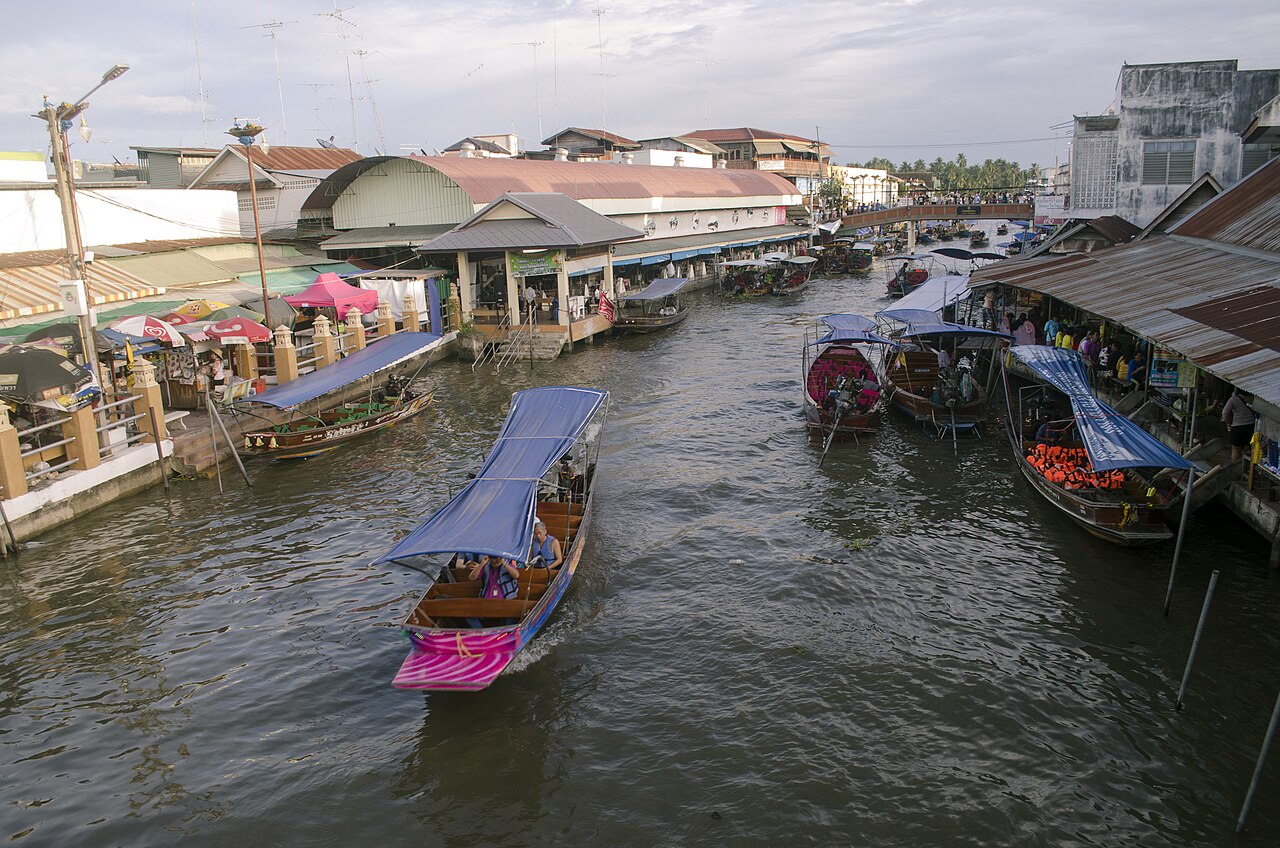 Marché flottant d'Amphawa : marché du soir et lucioles depuis Bangkok