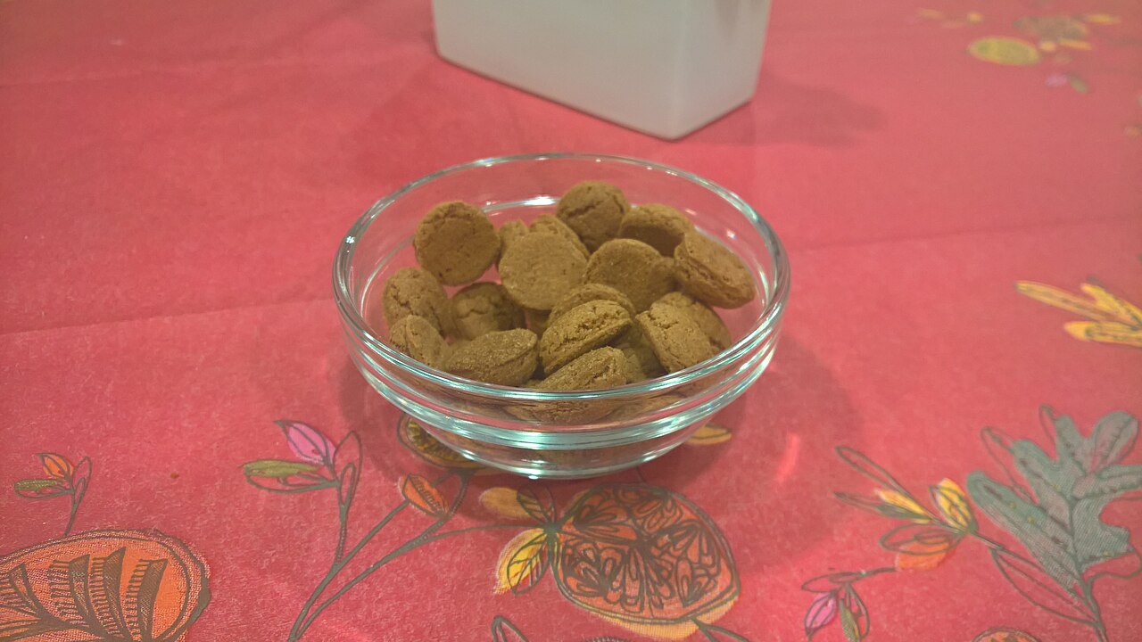 A bowl of kruidnoten, the small spiced St Nicholas biscuits