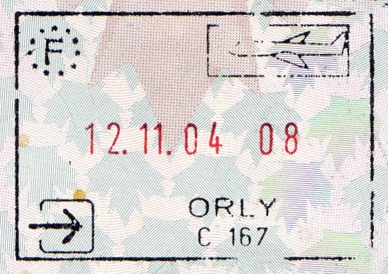 Stempel wjazdowy do Francji