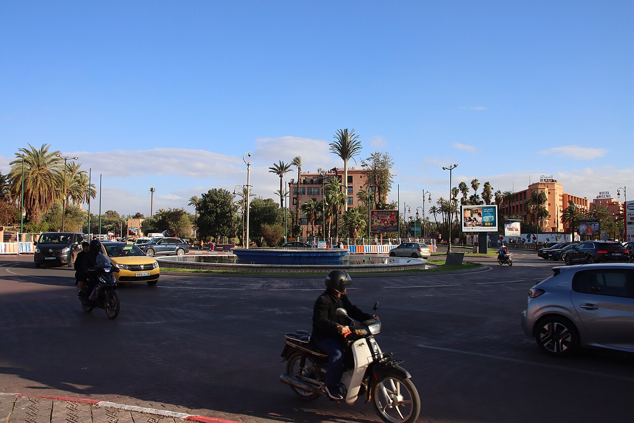 Place de la Liberté and Avenue Mohammed V in Gueliz