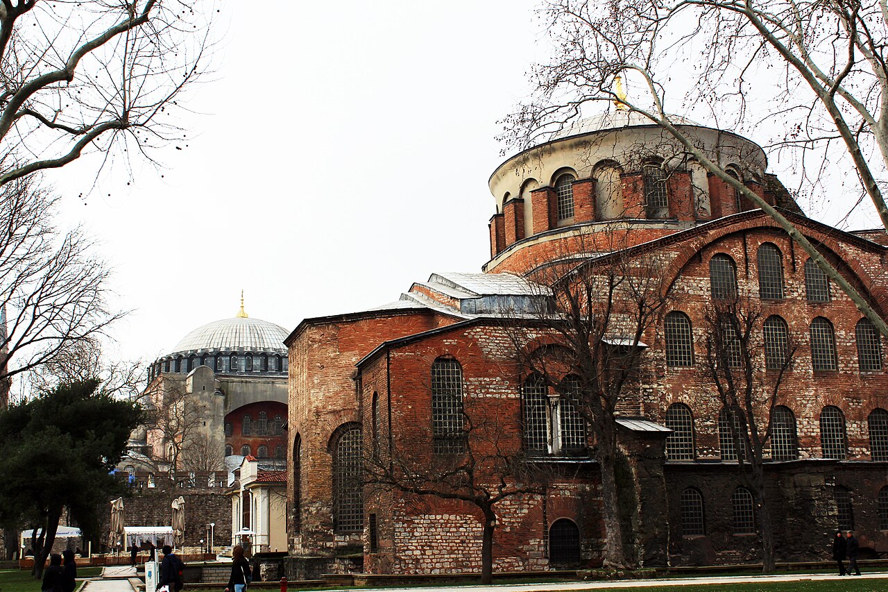 Hagia Irene, with the dome of Hagia Sophia in the background