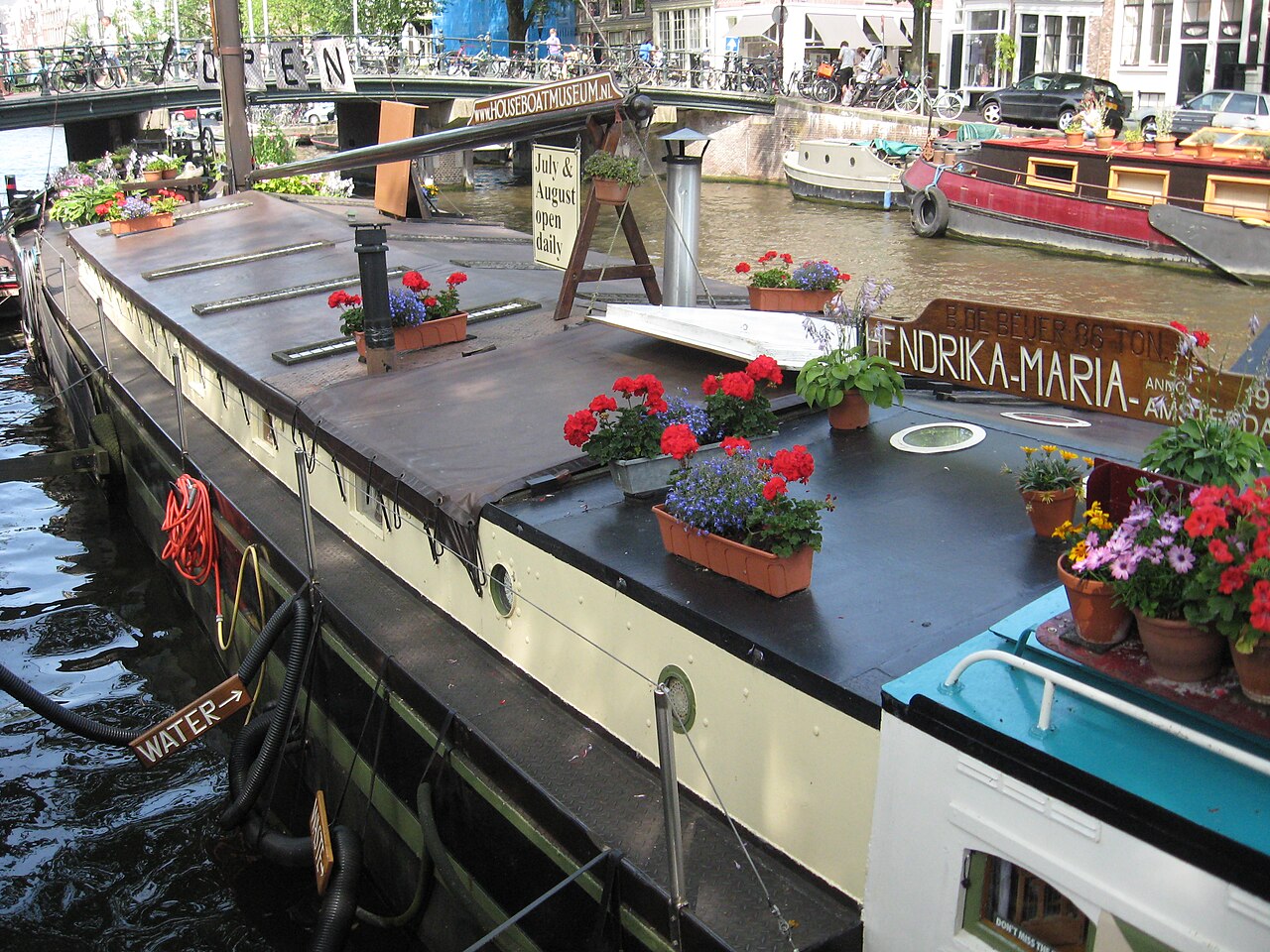 La péniche Hendrika Maria, siège du Woonbootmuseum, sur le Prinsengracht