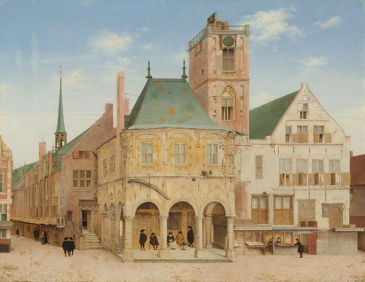 Het oude stadhuis op de Dam, geschilderd door Pieter Saenredam in 1657