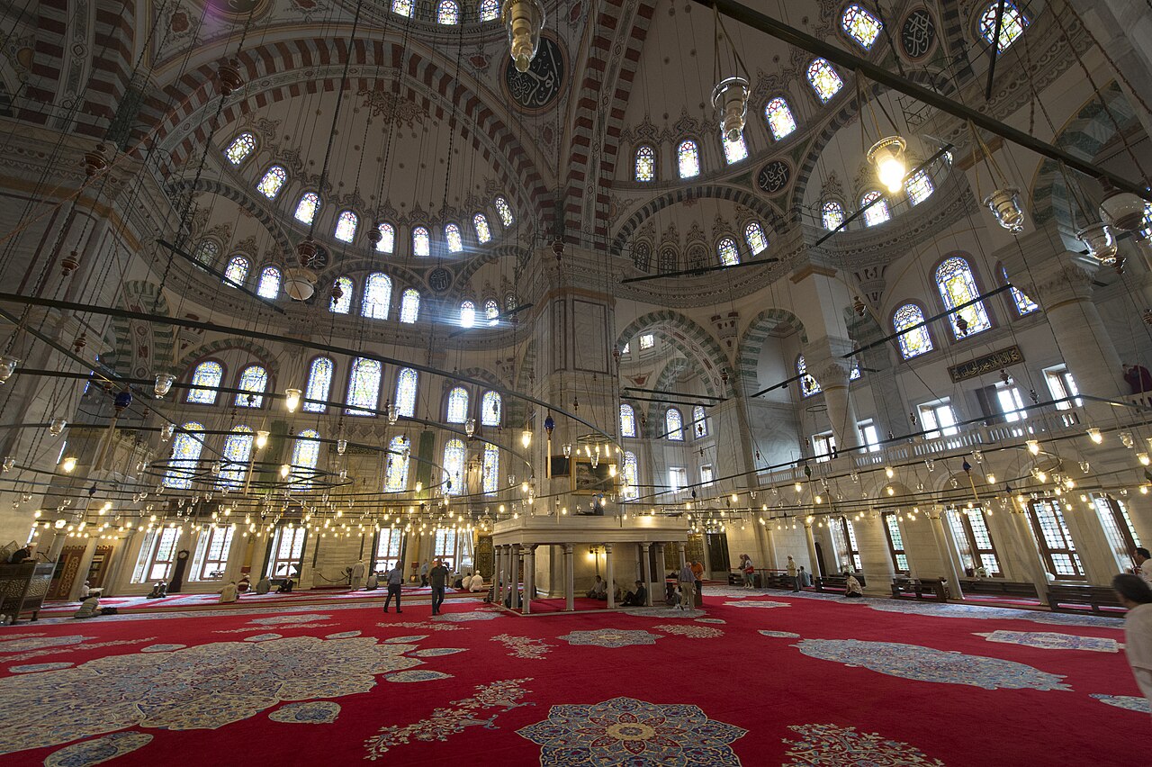 The prayer hall of the Fatih Mosque, rebuilt in the 18th century
