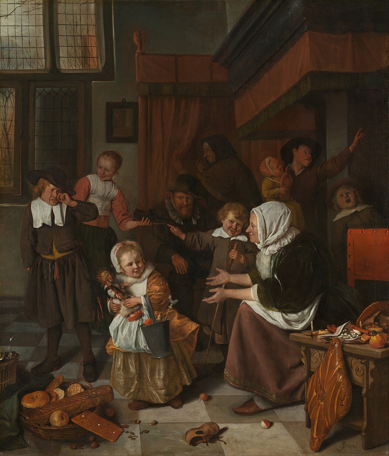The Feast of St Nicholas, painted by Jan Steen