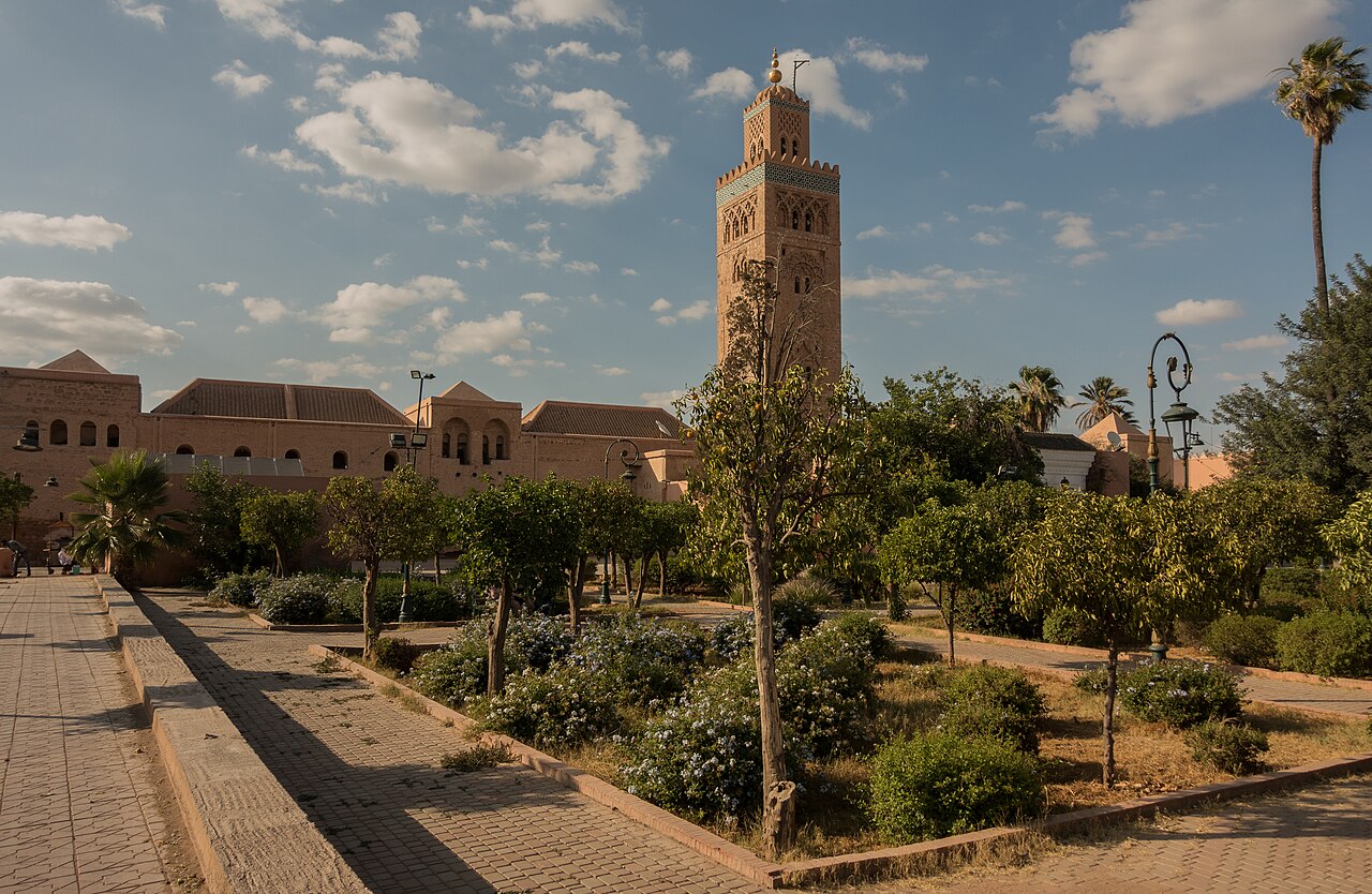 Le minaret de la Koutoubia vu depuis ses jardins