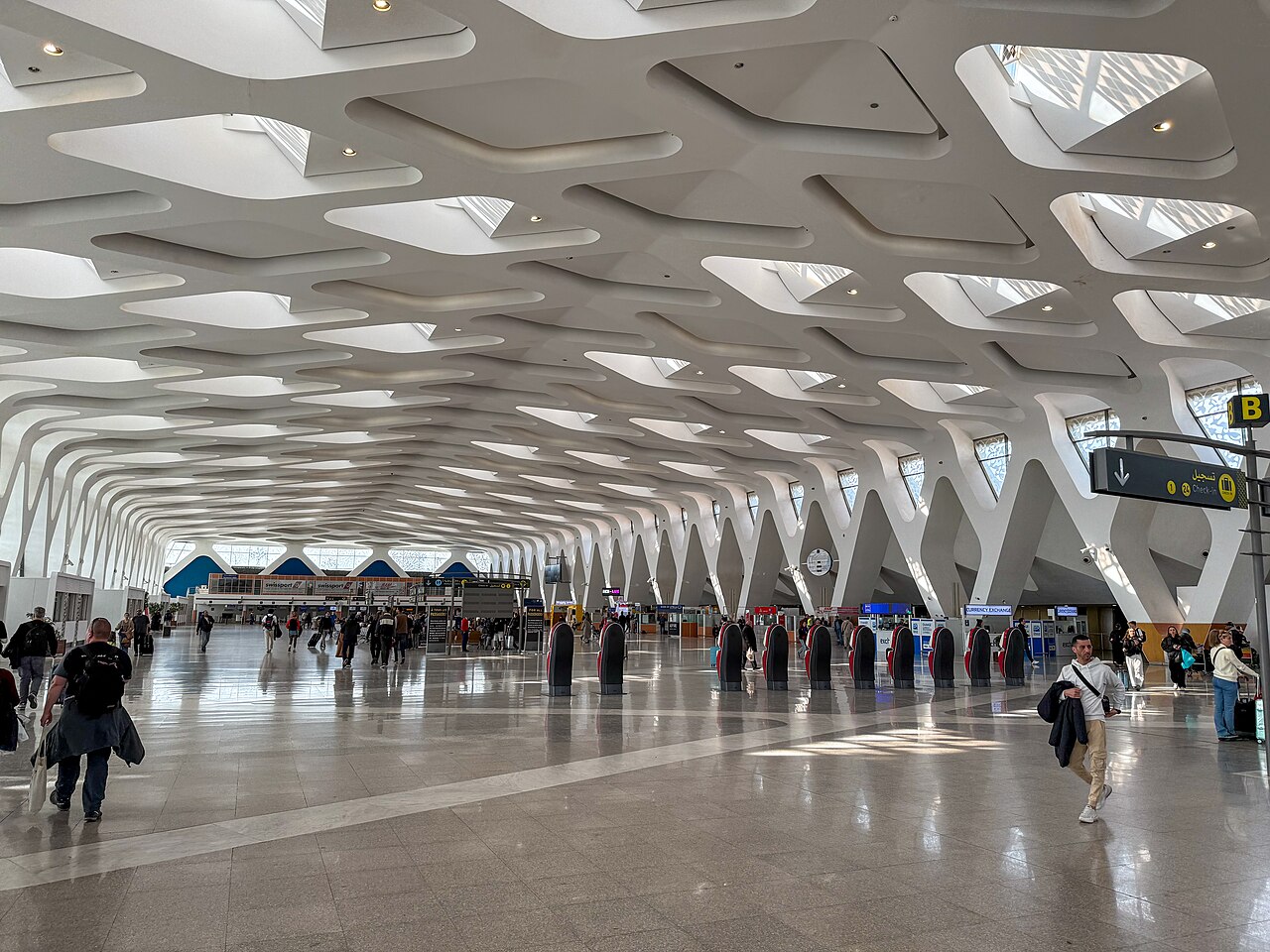 Hall du terminal 1 de l'aéroport Marrakech-Ménara