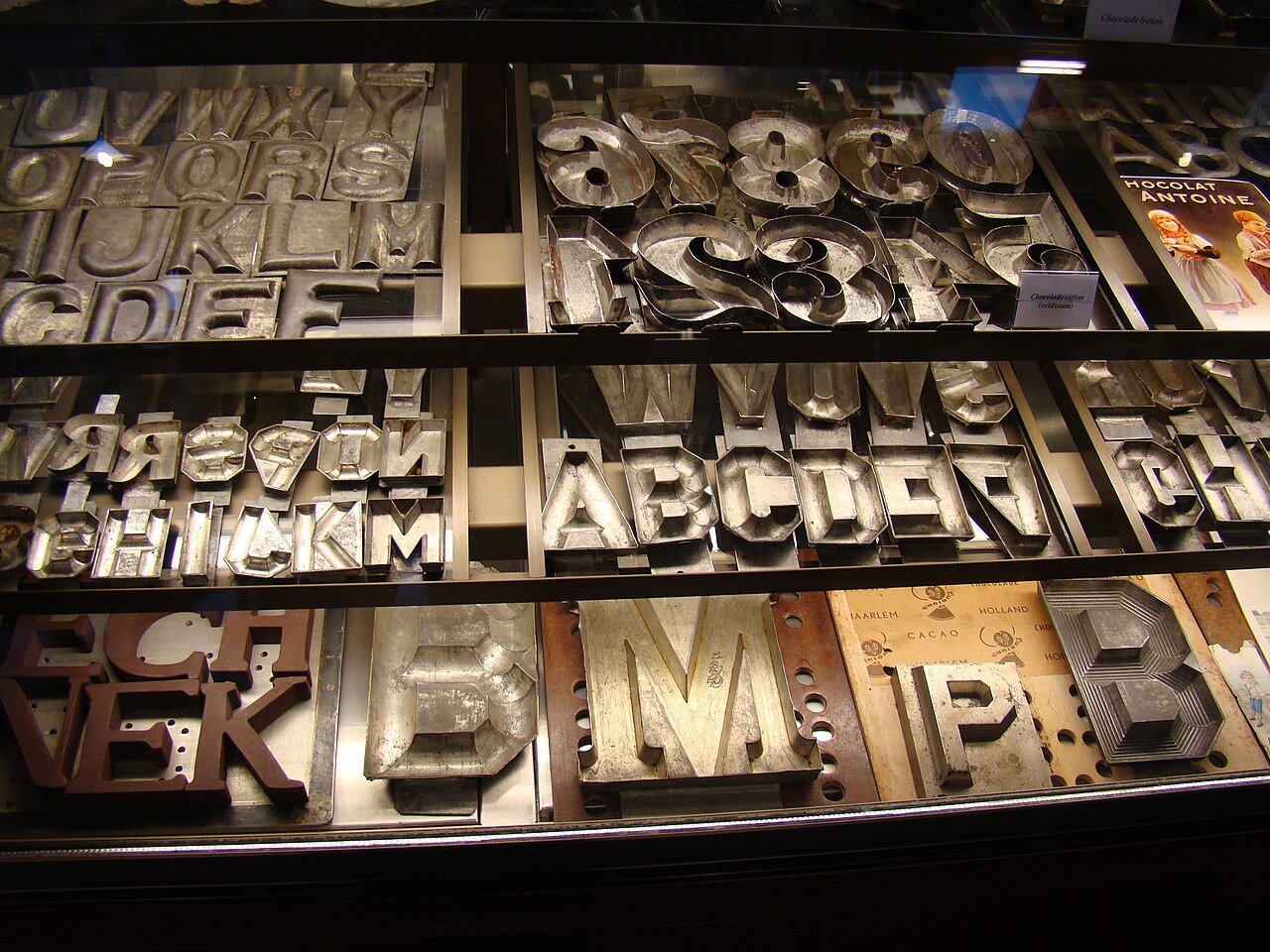 Moulds for chocolate letters