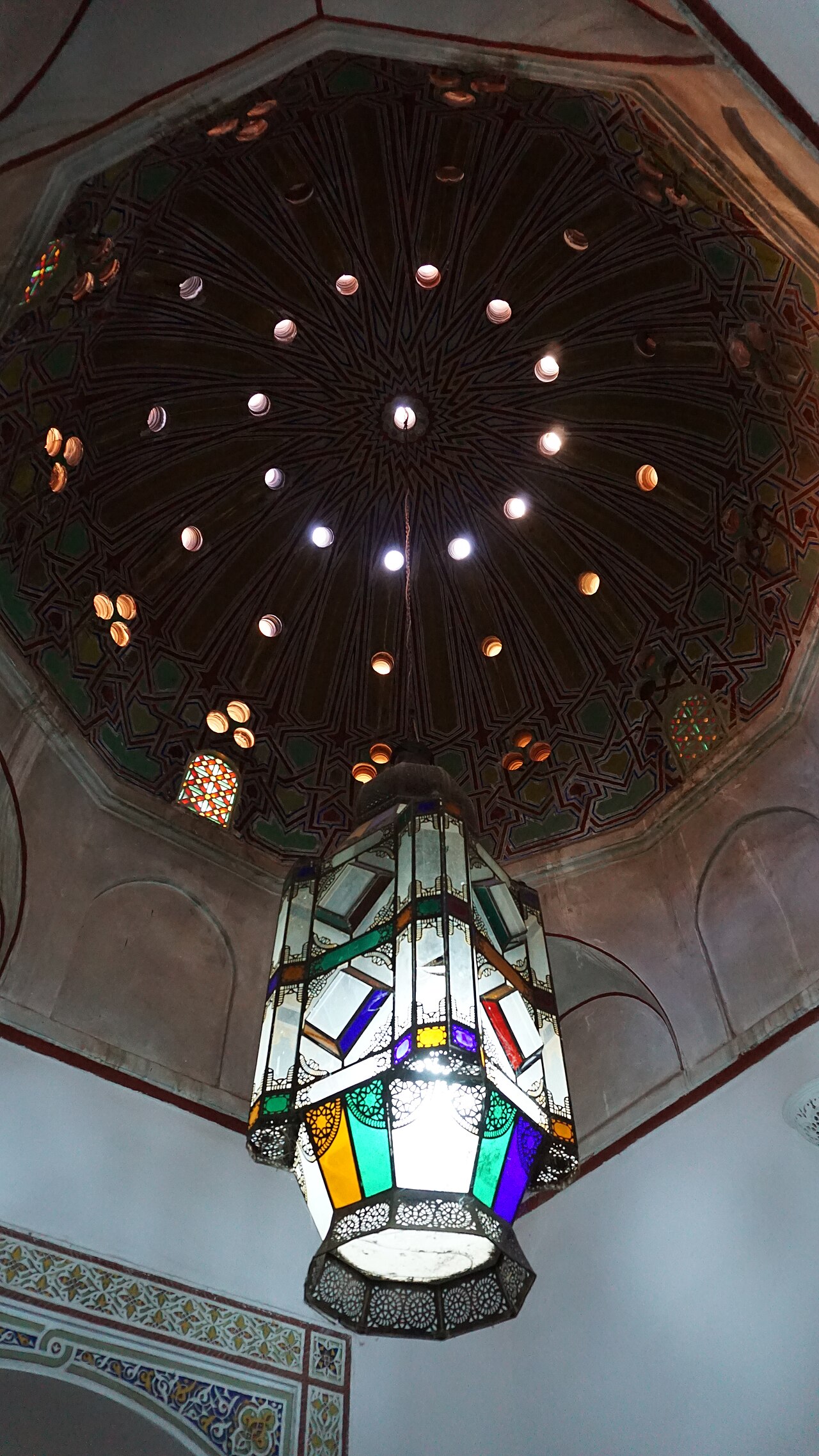 Dome and lantern of the hammam in the Marrakech Museum