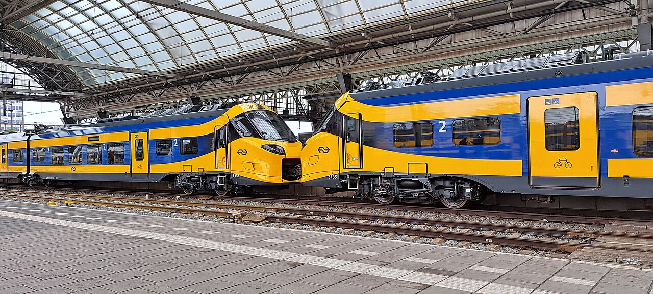 Intercity Nieuwe Generatie trains at the platform in Amsterdam Central Station