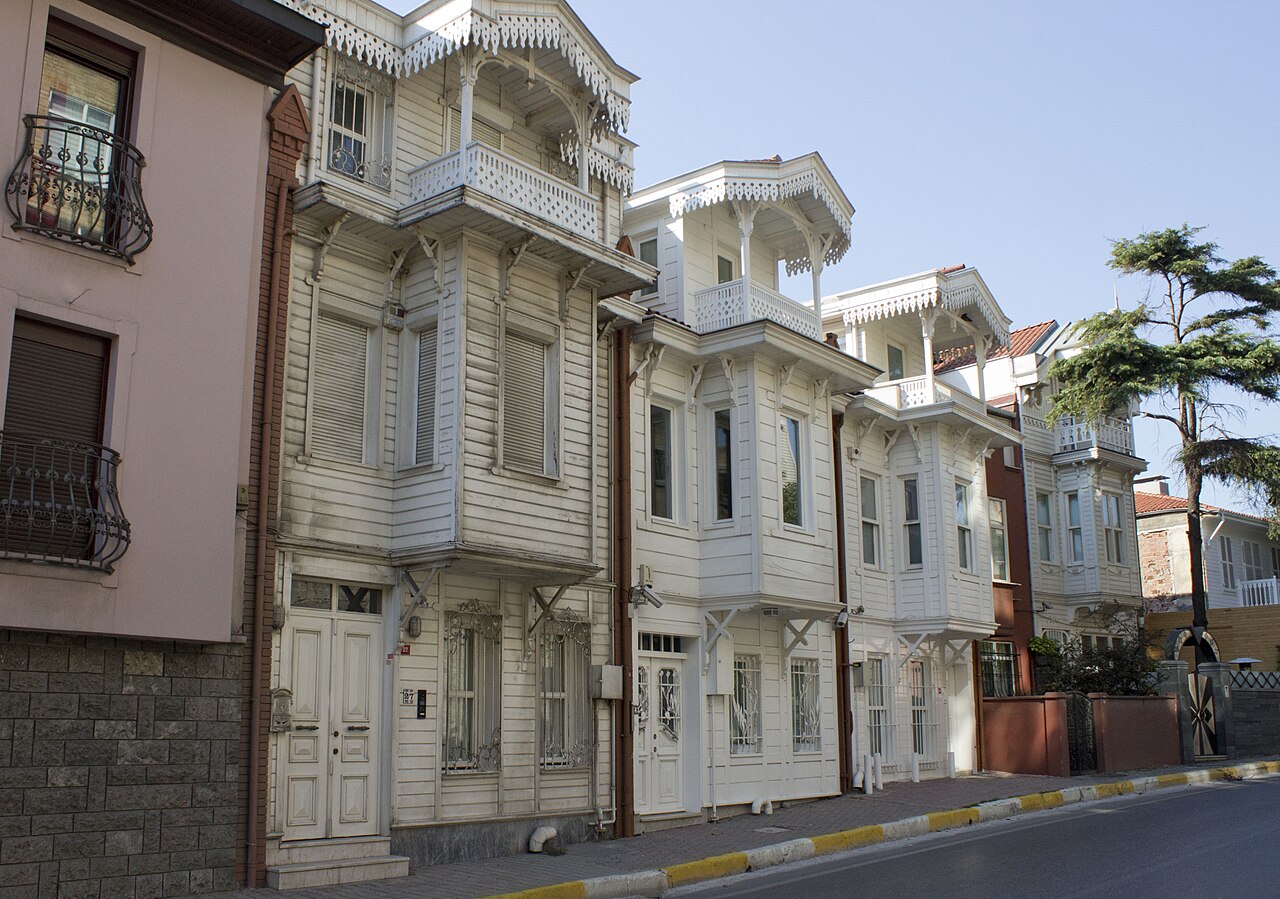 Ottoman wooden houses on a street in Kuzguncuk