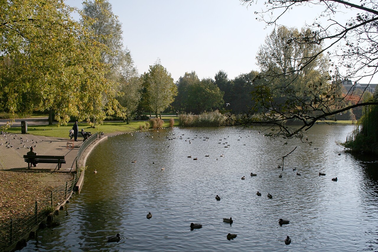 De vijver van het Oosterpark in de herfst