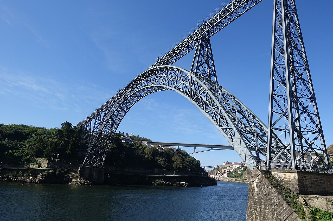 Die Brücke vom Wasser und von den Ufern aus