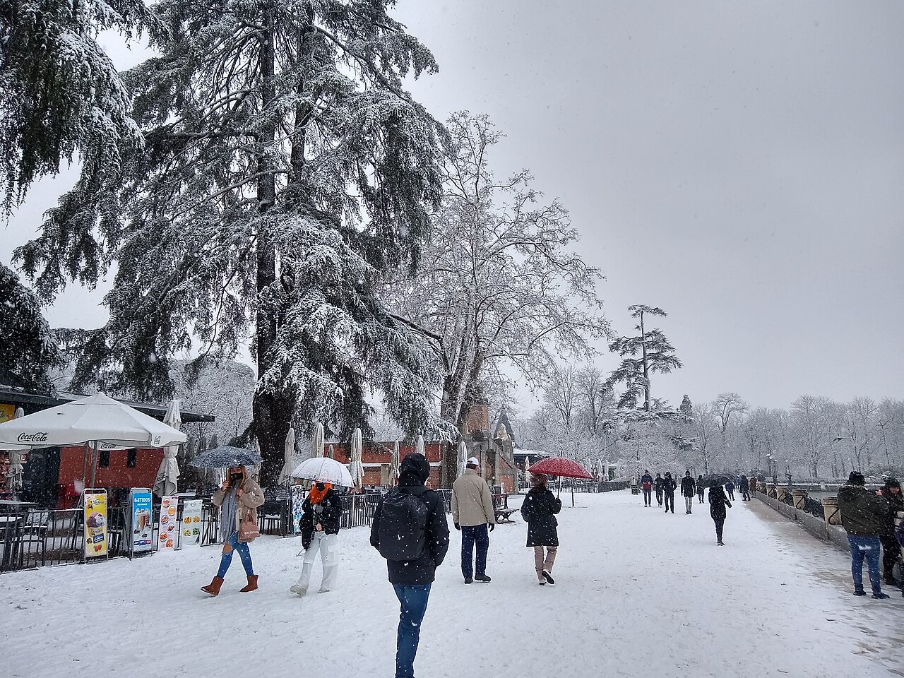 Le parc du Retiro sous la neige