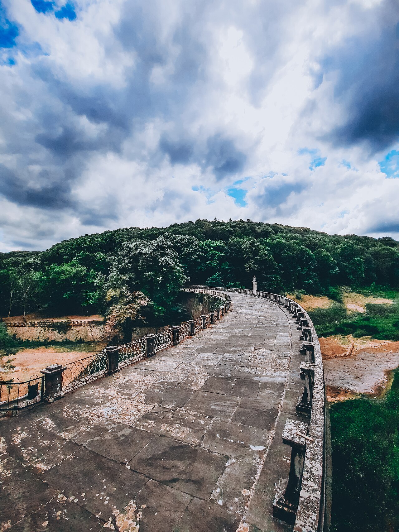 The top of the dam